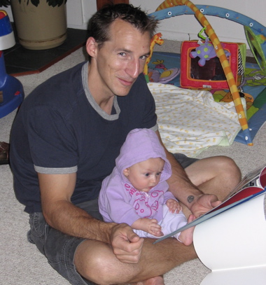 Reading to my smallest fan.